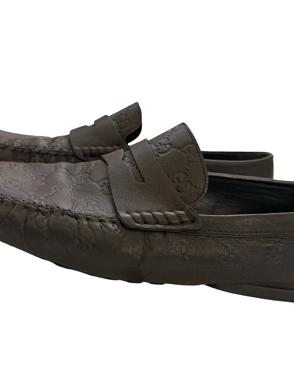 Gucci Men's Black Leather Moccasin Loafers